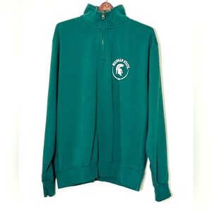 Michigan State 1/4 Zip Sweatshirt Men’s Large Green Spartans NCAA College Sports